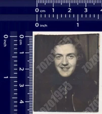 PHOTO BOOTH Person Smiling Man Guy Face Pretty vintage original snapshot