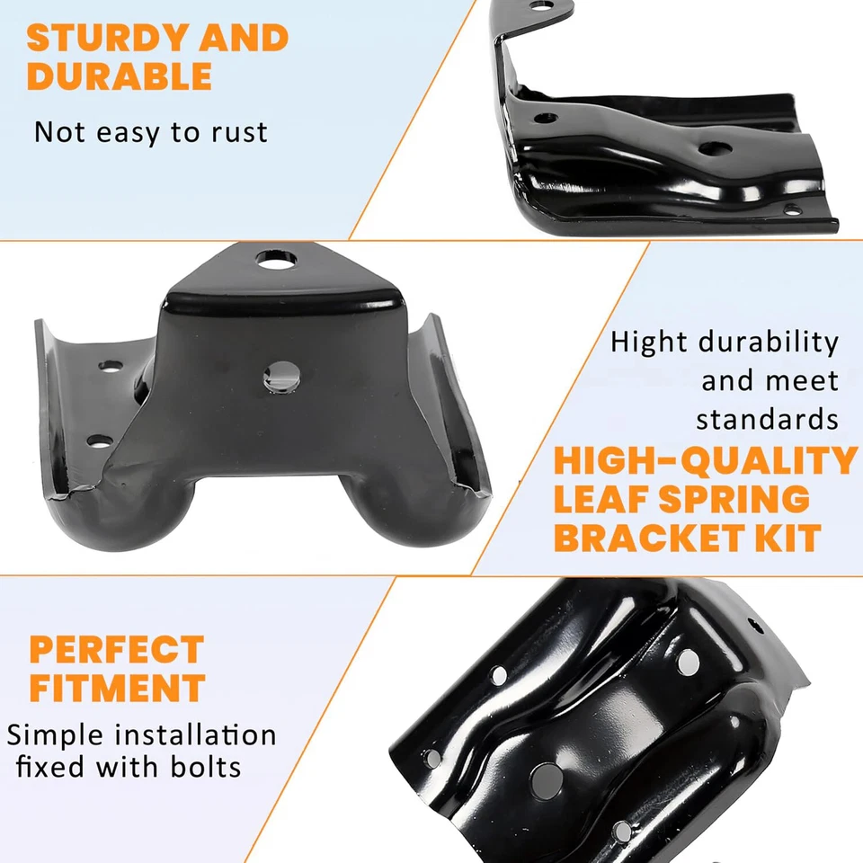 Juego de grillete de resorte de hoja trasera y soporte de suspensión para camioneta Chevy GMC Foto 3 de 4