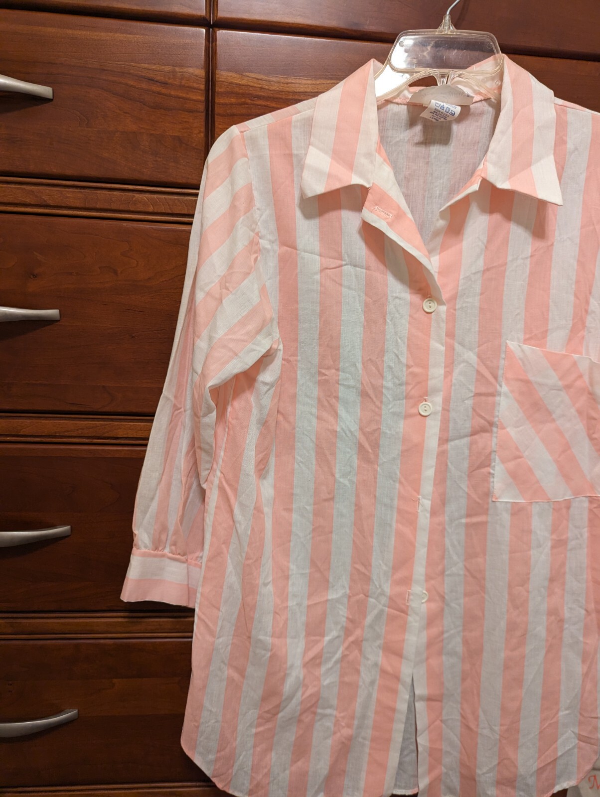 UNDERCOVER Camicia da notte donna taglia grande lunga sottocoperta USA righe rosa bianca