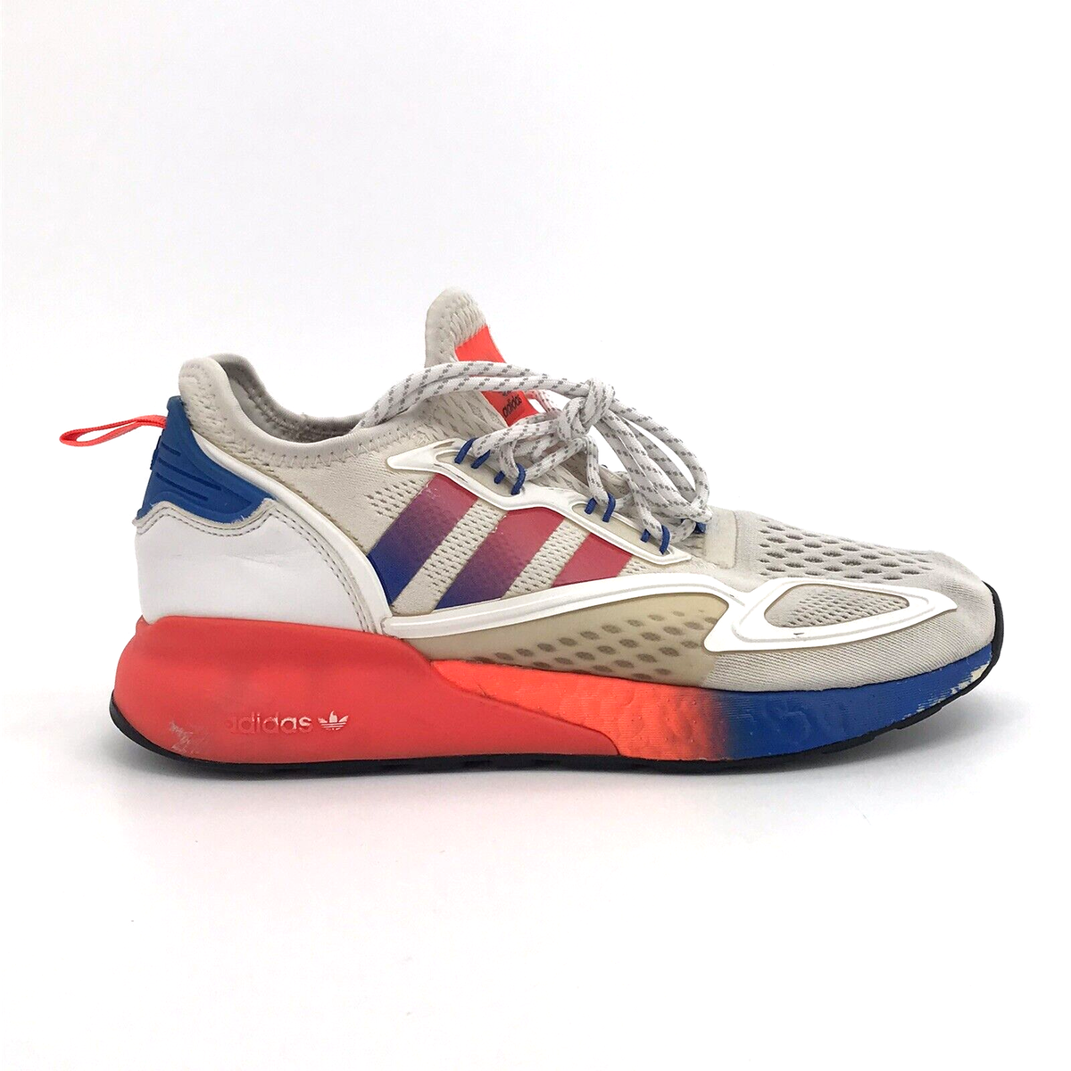Adidas ZX 2K Boost Running Shoes White Solar Red Blue FV9996 Adidas ZX 2K Boost Running Shoes White Solar Red Blue FV9996