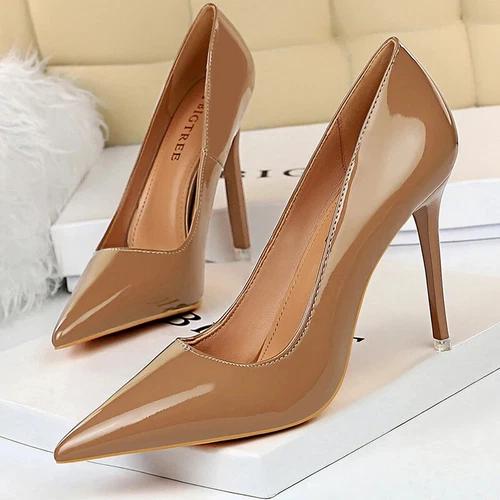 Scarpe donna decolte vernice pelle tacco alto a punta stiletto sexy matrimonio - Foto 40 di 45