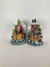 Pirate Ship Teddy Bear Bookends Set of 2 Heavy Poly Resin Children's Room Decor
