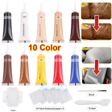Advanced Leather Repair Kit Filler Vinyl DIY Car Seat Patch Sofa Rip Holes 20ml