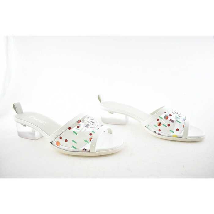 Chanel 19S Multicolor Patent Transparent PVC CC Logo Mule