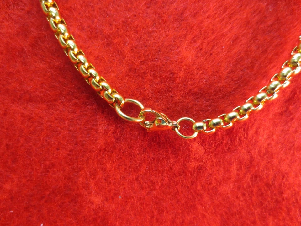 CADENA CUERDA CAJA LISA ACERO INOXIDABLE CHAPADO EN ORO-PLATA-NEGRO 16"-60" 4MM Foto 3 de 4