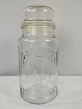 Vintage Planter's 75th Anniversary Glass Jar 1981 Peanuts Food Storage Kitchen
