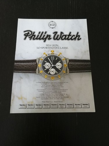 1988 PHILIP WATCH SEA LION SUBACQUEO 100MT ORO VINTAGE AD PUBBLICITA EPOCA  | eBay