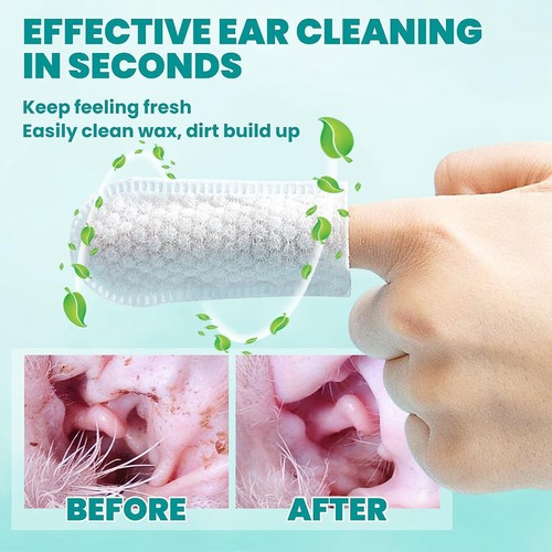 Ear Cleaner Finger Wipes 60 Counts, Dog Ear Cleaner, Grooming Kit Care for Dogs - Picture 4 of 11