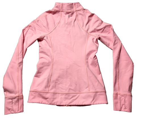 girls IVAVVA by Lululemon full-zip Jacket PINK fold-over cuffs thumbholes sz 14 - Picture 3 of 10