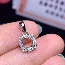 Bezel Blank Tray Setting,6mm Round Pendant DIY Craft Jewelry Making 925 Silver