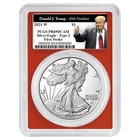 2021-W Proof $1 Type 2 American Silver Eagle PCGS PR69DCAM FS Trump 45th
