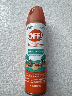 OFF! Family Care Smooth & Dry Insect Spray, 4 OZ. Brand New Pest Repellent