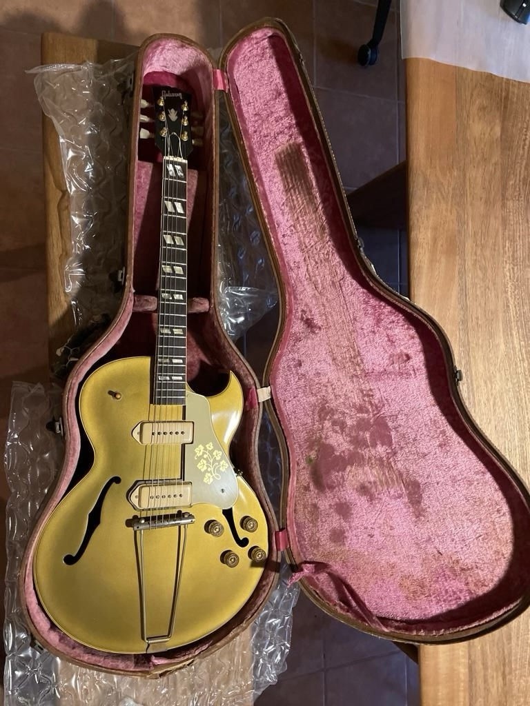 1953 / 1955 Gibson ES-295 Goldtop Gibson Letter - Original Case (Refinish) READ
