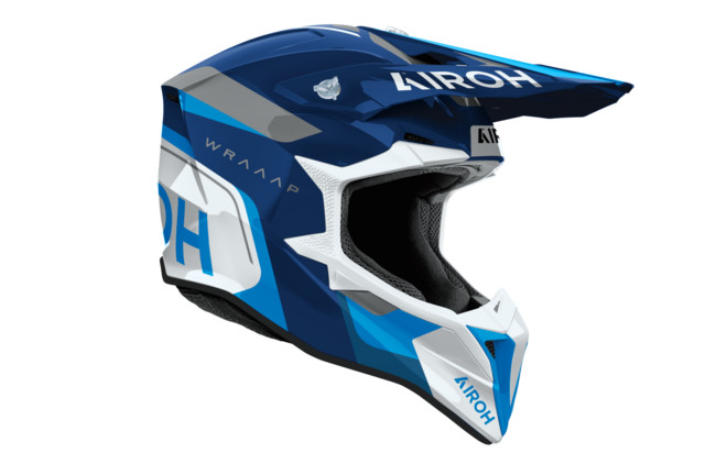 Casco Airoh Wraap Blu Lucido Off Road Taglia L foto 2