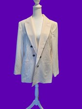 Women's Bar III Beige Double-Breasted Blazer Size L