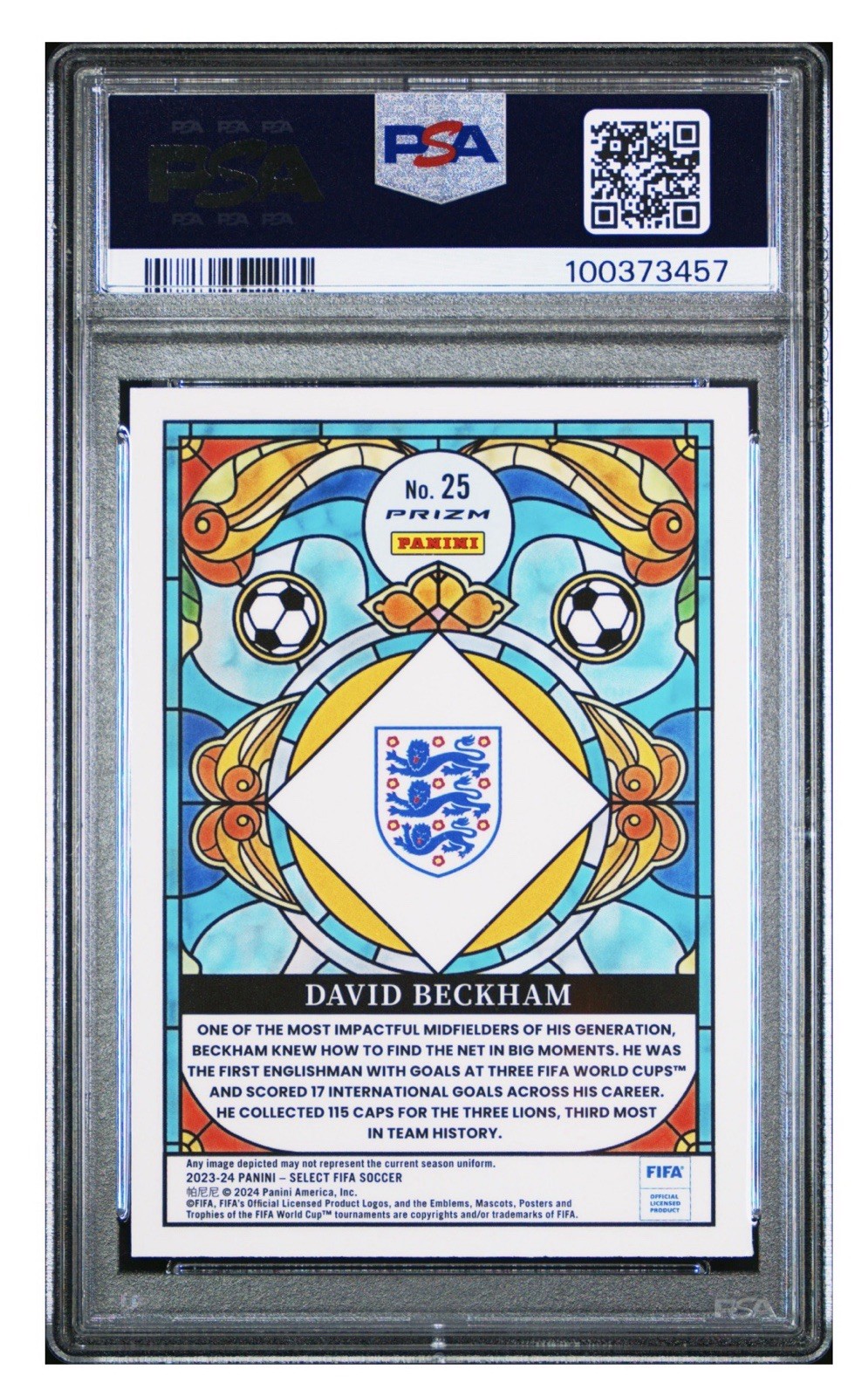 2023-24 Panini Select FIFA - Stained Glass David Beckham #25 view 2