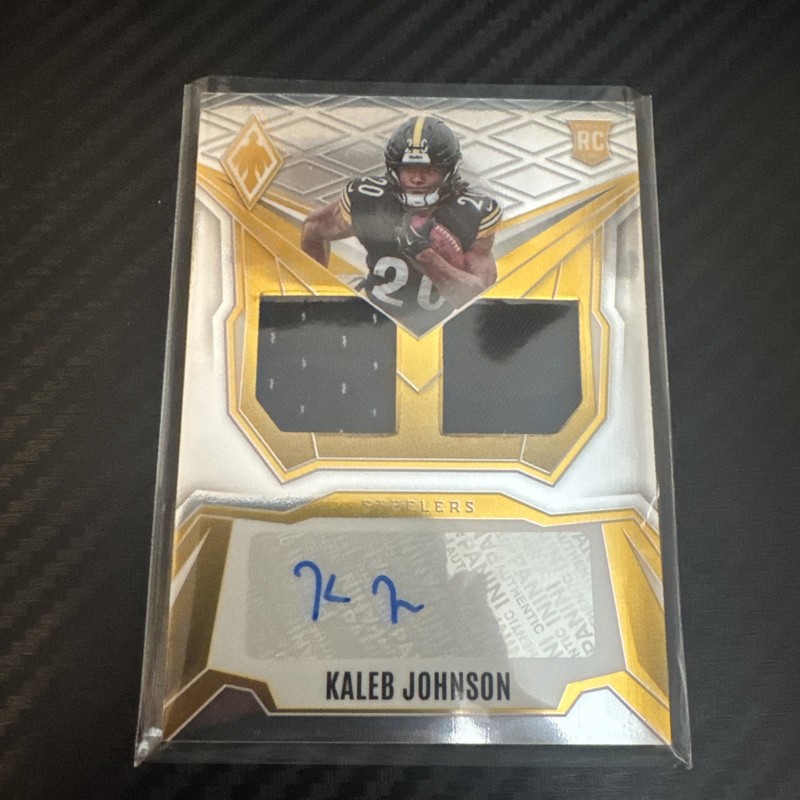 Panini Phoenix - Numbered Dual Rookie Patch Auto Kaleb Johnson #DRP-KJN /249
