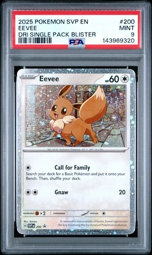 2025 POKEMON SVP DESTINED RIVALS SINGLE PACK BLISTER #200 EEVEE PSA 9