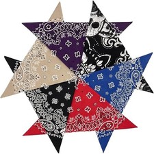 Bandanas 6 Pack Cotton 22inch Unisex Cowboy KerchiefsAssorted 46 pack