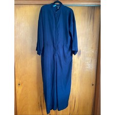 Navy Blue Long Sleeve Jumpsuit Utility Coveralls Pockets Lagenlook Minimalist