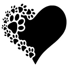 Really Great Stencils, Hearts  Paws 1 Stencil, 6x6", Dogs, Pawprints, Love