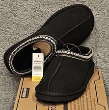 Kirkland Signature Unisex Shearling Slippers Black 6m/7w new nib