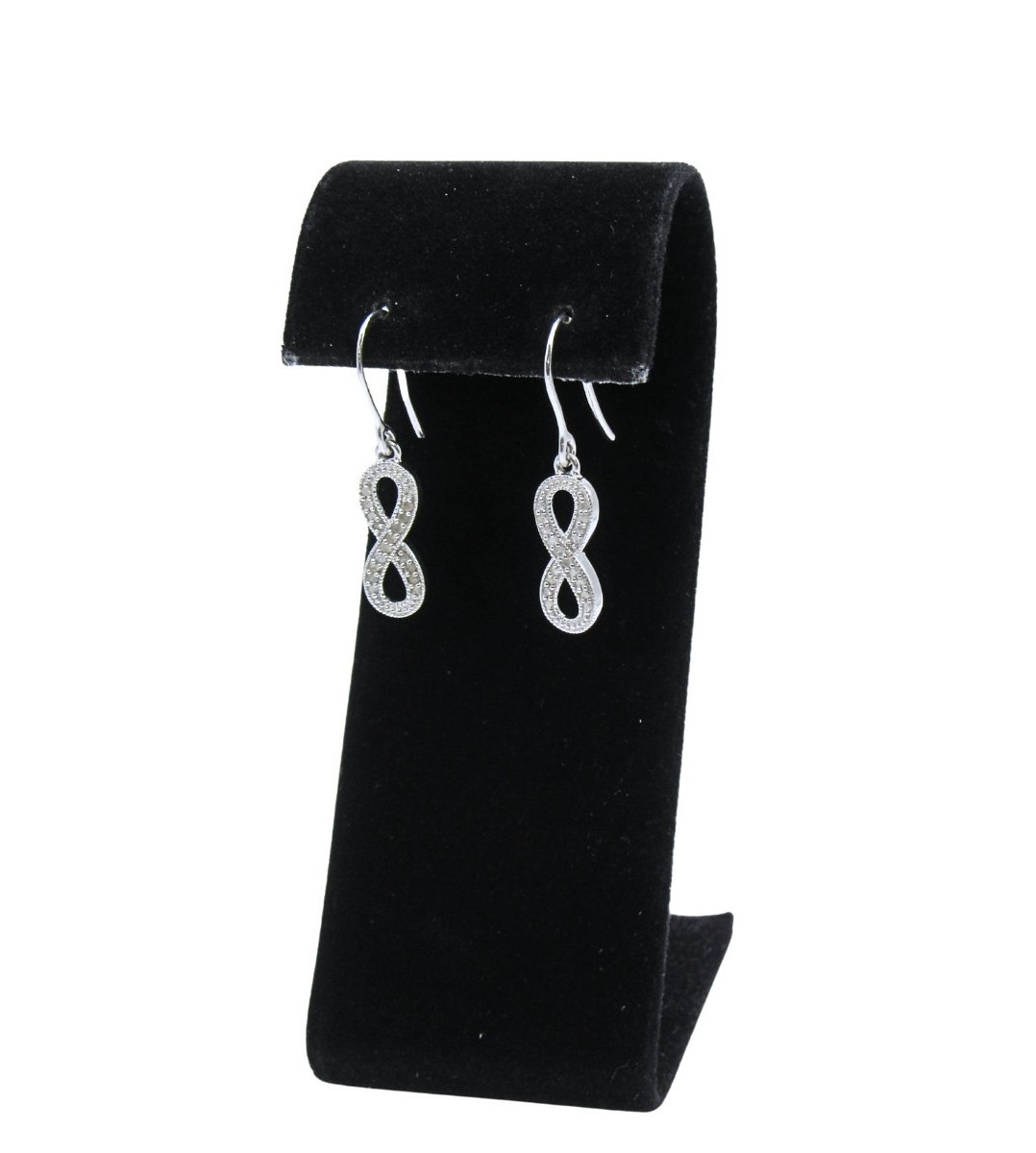 Sterling Silver Infinity Diamond Dangle Vintage H… - image 4