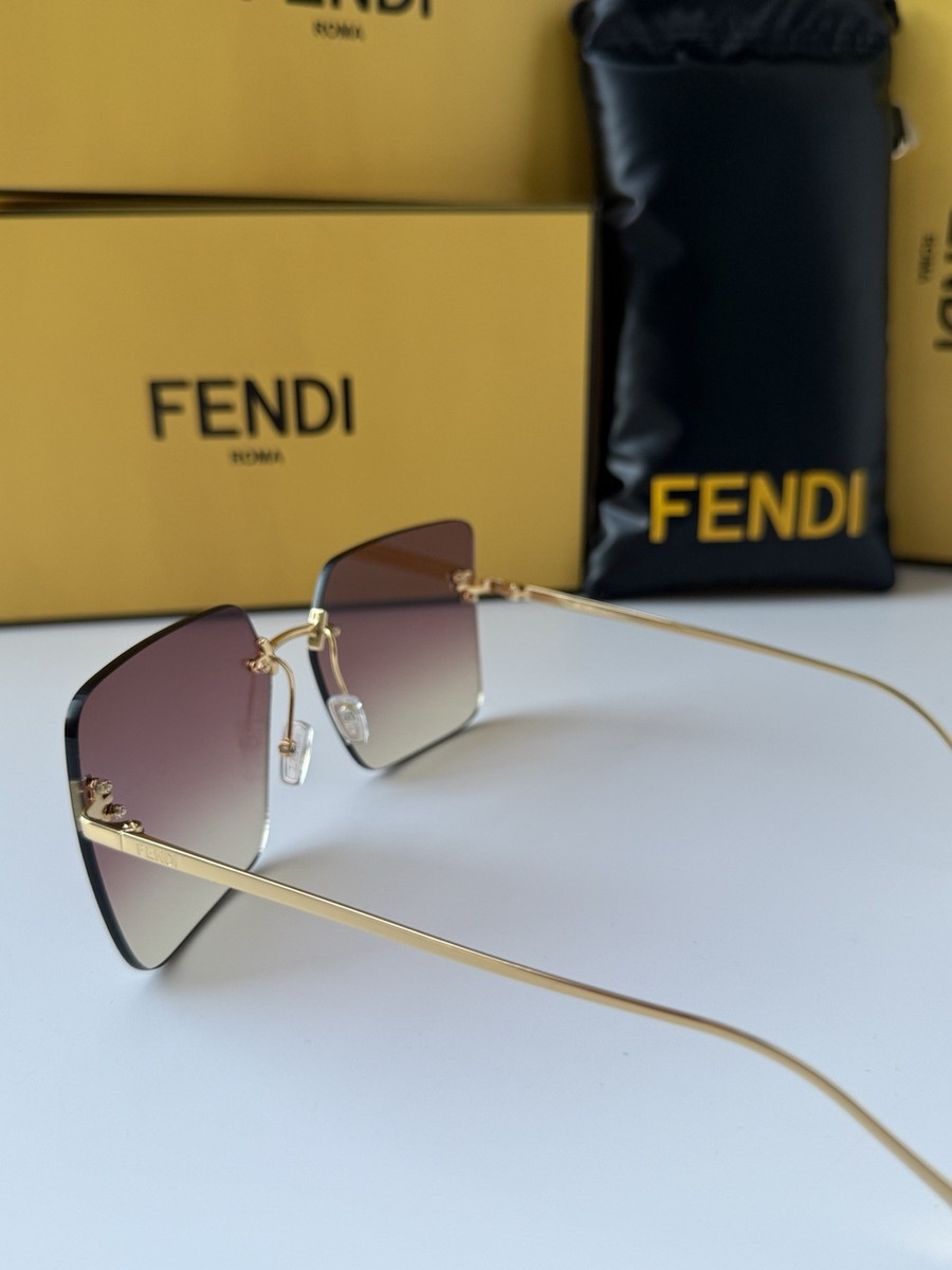 FENDI FIRST CRYSTAL FE4082US 30T GOLD ROSE BROWN GRADIENT LENS