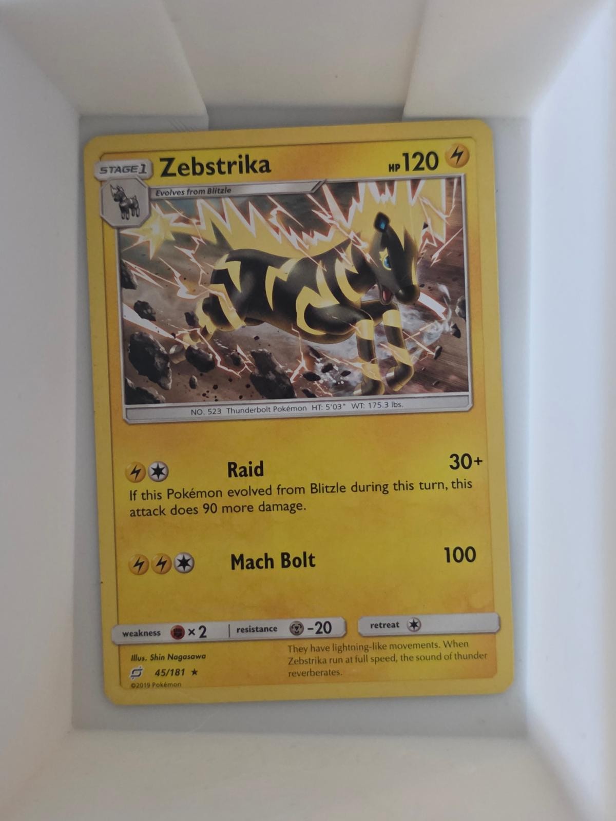 Zebstrika 45/181 Rare Team Up Pokemon Lightly Played