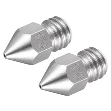 2 Pack 0.6mm 3D Printer Nozzle Stainless Steel Nozzle 1.75mm Filament