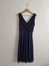 Autograph M&S Dress Size 14 Midnight Navy Blue & Black Party Occasion Evening