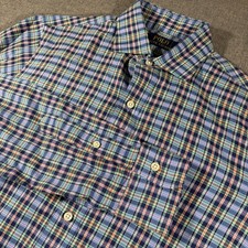Polo Ralph Lauren Button Down Shirt Mens Small Multi Color Plaid Long Sleeve