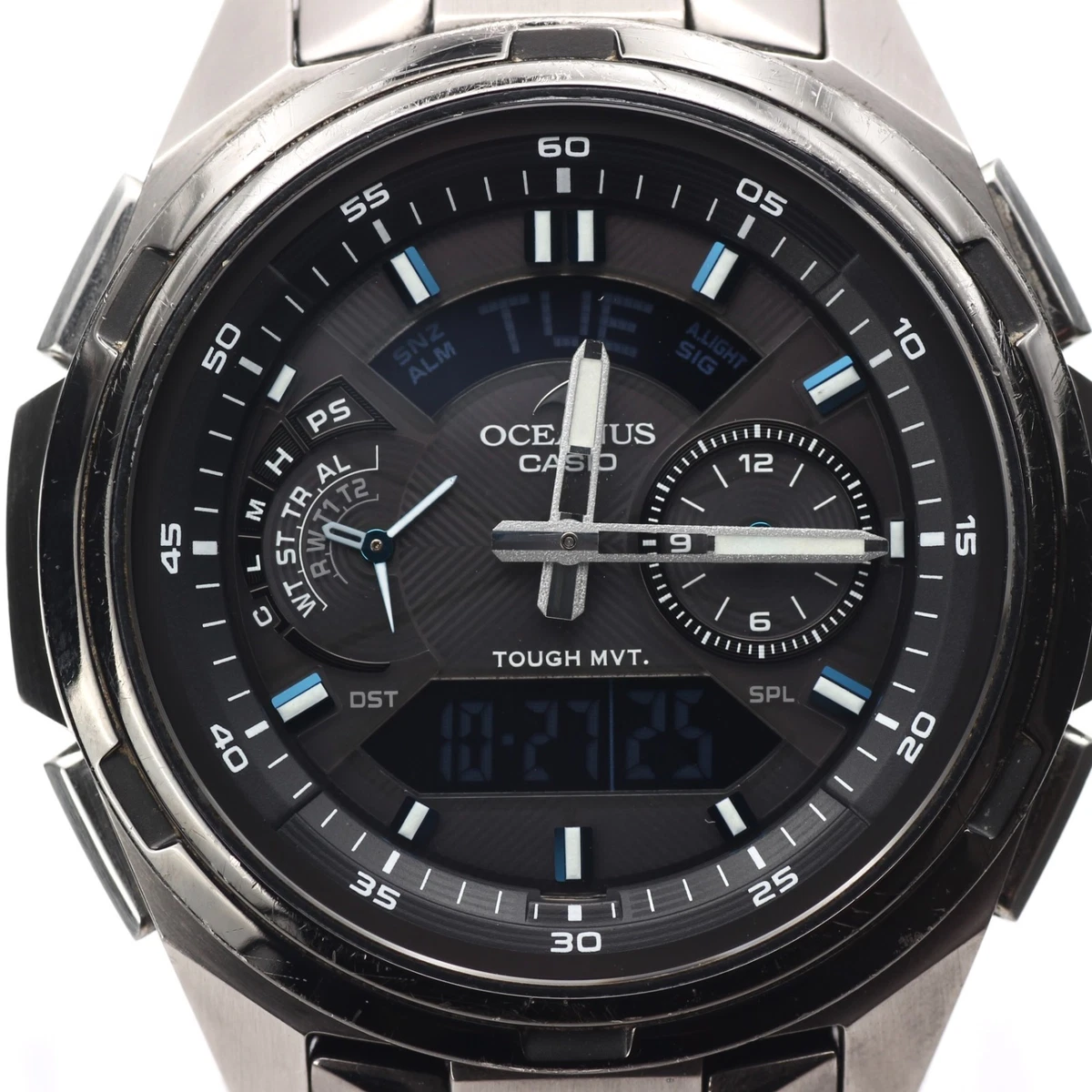 Reloj para hombre CASIO OCEANUS OCW-T410 radio solar titanio esfera negra 44 mm Japón
