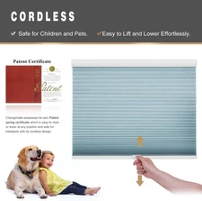Changshade Light Filtering Honeycomb Shade Cordless Window Blind Cellular Shade