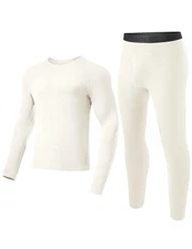 Long Johns for Men Lightweight Thermal Underwear Set Warm Base Layer Top & Bo...