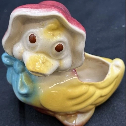 Shawnee Pottery Bonnet Duck Planter Easter Vintage Kitschy
