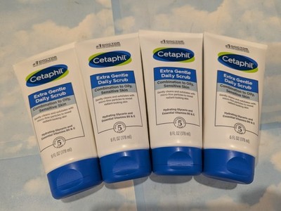 LOT (4) CETAPHIL EXTRA GENTLE DAILY SCRUB COMBINATION OILY SENSITIVE SKIN 6 OZ