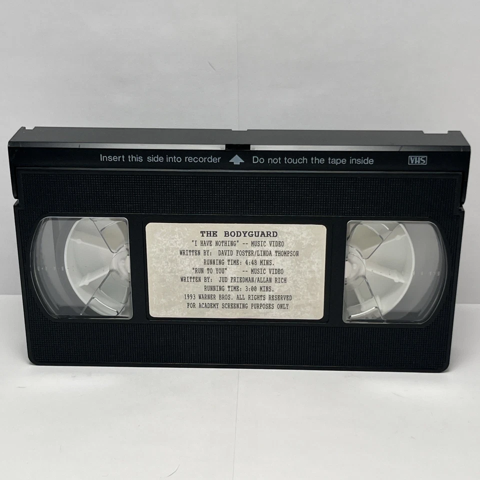 The Bodyguard Music Videos Academy Screener VHS 1993 Whitney Houston Rare Foto 2 de 4