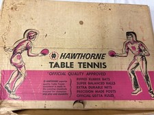 Vintage Hawthorne Table Tennis Set (Ping Pong)(Montgomery Wards) (50's-60's)