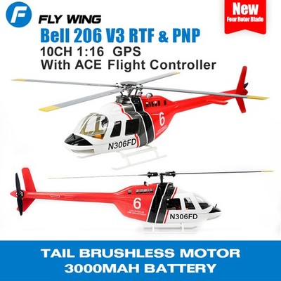 Flywing Bell 206 RC Hubschrauber 10CH GPS Brushless Motor ACE Flugsteuerung