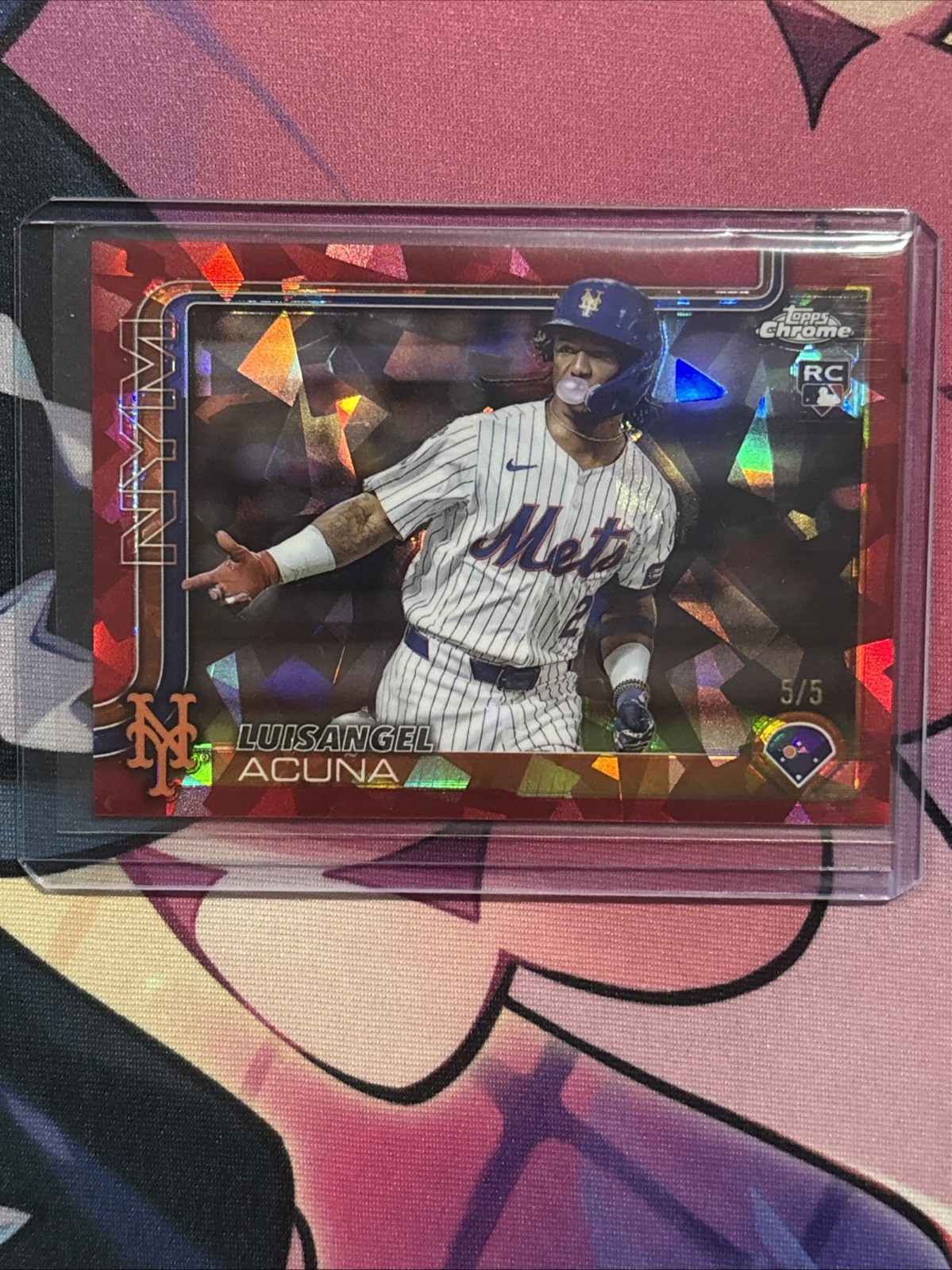 2025 Topps Chrome Sapphire Image Variation Red #56 Luisangel Acuna RC /5