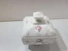 Vintage Milk Glass Covered Candy Dish Grapes Hand Painted Roses Square Lidded