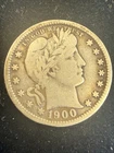 1900-s Barber Quarter.  About Fine. #1110993