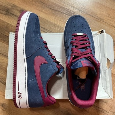 2014 Nike Air Force Low 1 Suede Midnight Navy Deep Garnet