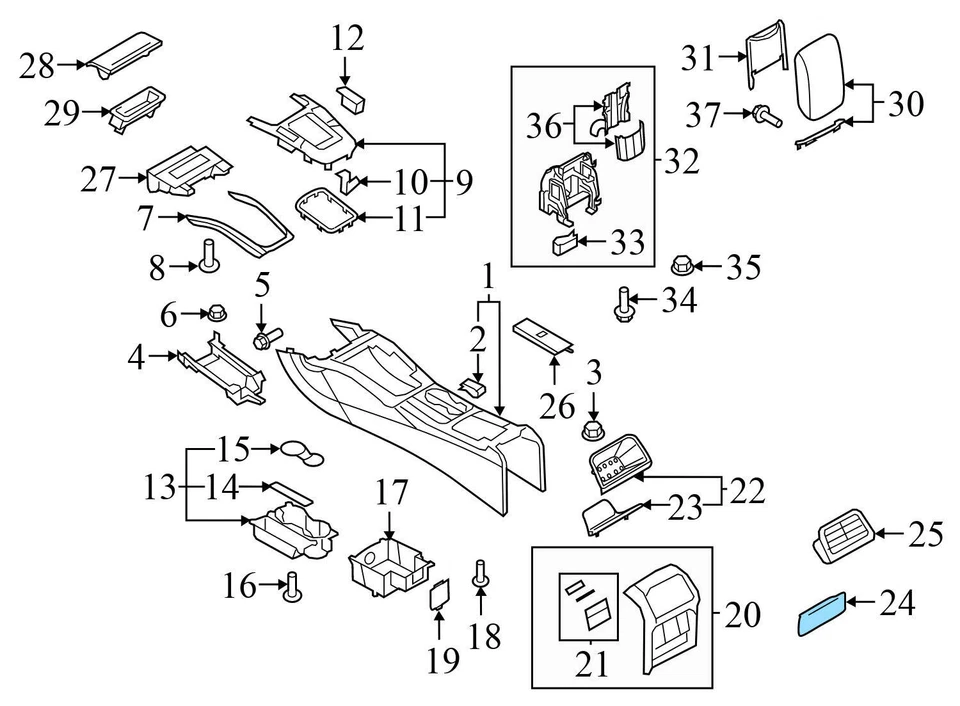 AUDI A4 ALLROAD 2013-2016 - consola central trasera montura/cubierta 8F0864147 Foto 4 de 4
