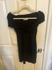 Zara Women’s Little Black Fromt Twist Off The Shoulder Mini Dress Size Small