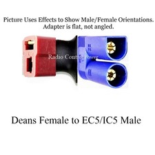 RCP Adapters 1 DEANS FEMALE TO EC5/IC5 MALE BATTERY NO WIRE ADAPTER