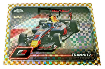 2024 Topps Chrome Formula 1 F3 Cars Gold Checker Flag Refractor /50 Tim Tramnitz