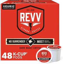 REVV No Surrender Single-Serve K-Cup Pods, Dark Roast Coffee, 48 Count