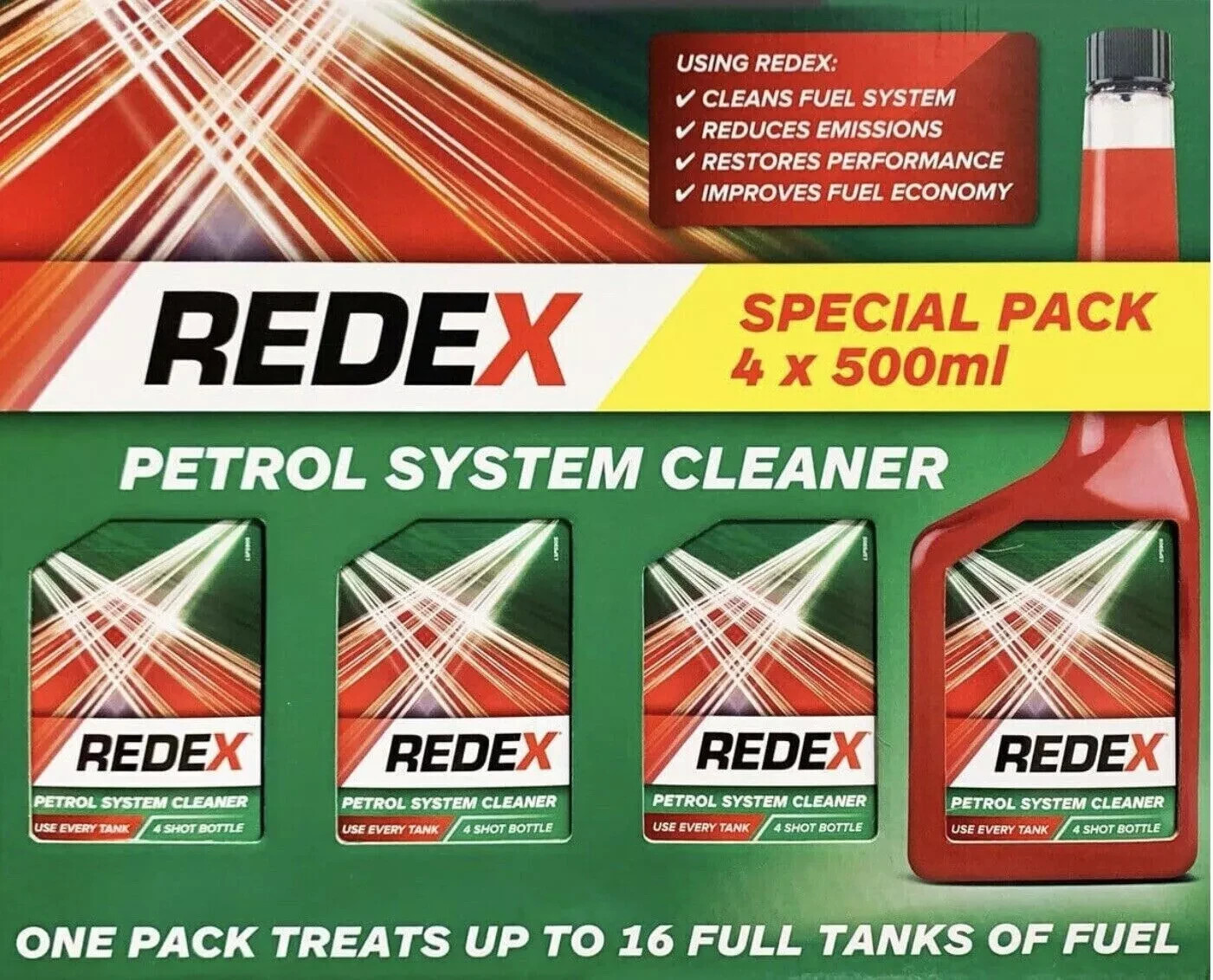 Redex Petrol System Cleaner Fuel Emissions Car Van Performance Care Pack 4x500ml - Image 8